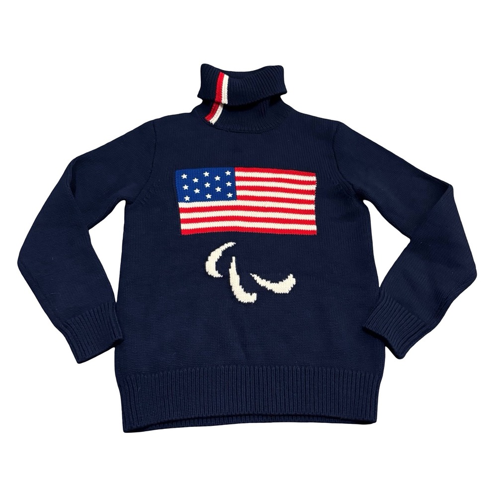 Polo Ralph Lauren 2022 Team USA Paralympic Wool Turtleneck Sweater Navy XXS USA‎